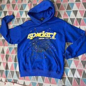 Sp5der Worldwide Blue TC Hoodie M Young Thug
